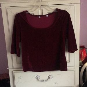American rag red velvet top